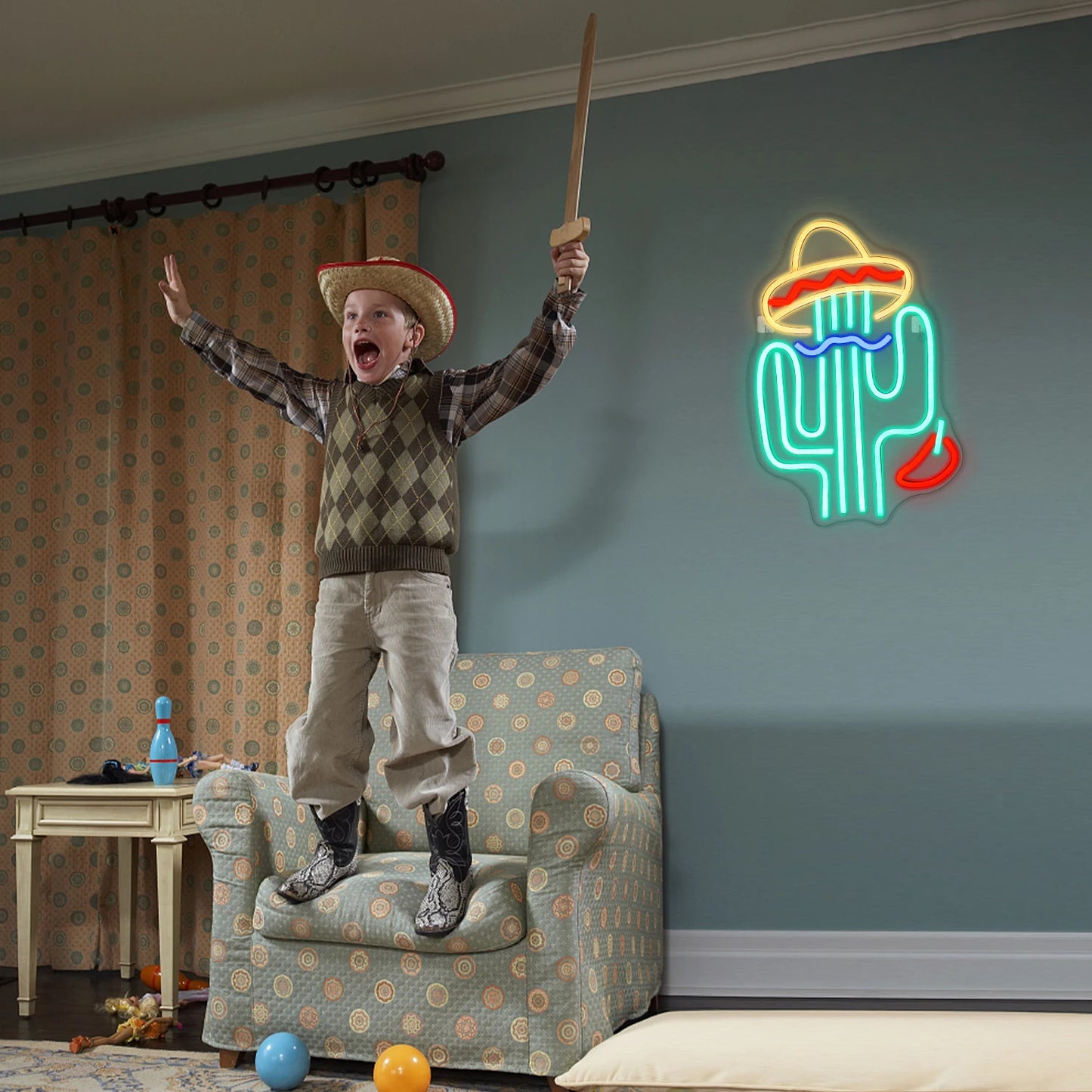 Cacto 5V USB Letreiro de LED - Econômico