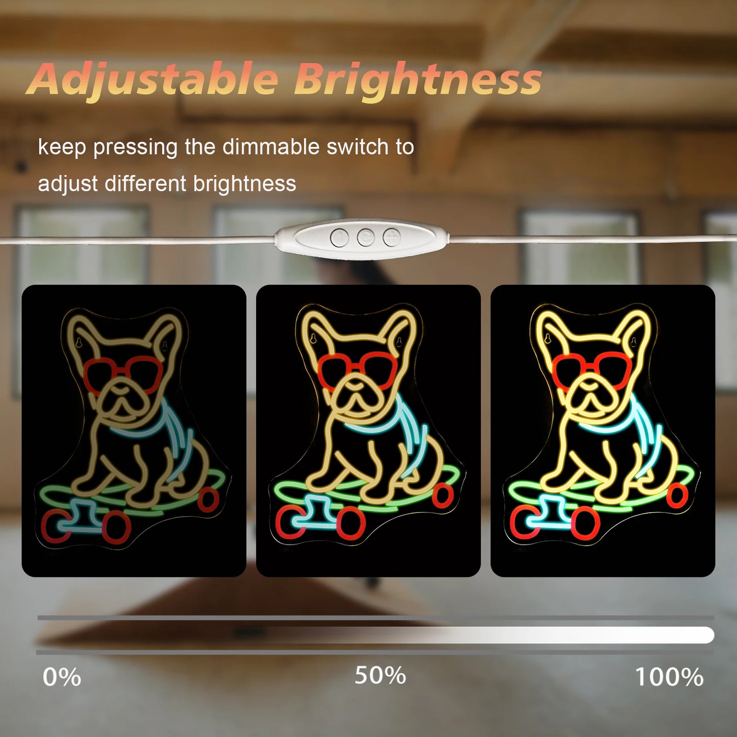 Cachorro de Skate 5V USB Letreiro de LED - Econômico