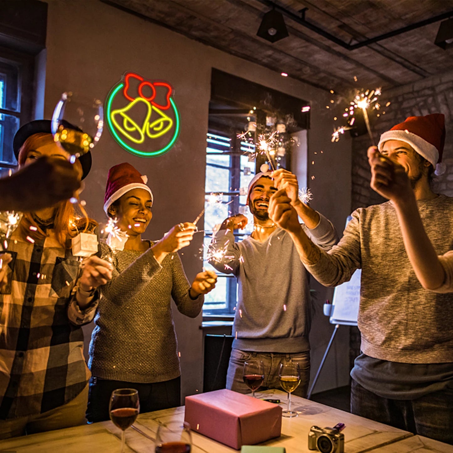 Letreiro de LED de Natal Sino 5V USB - Econômico