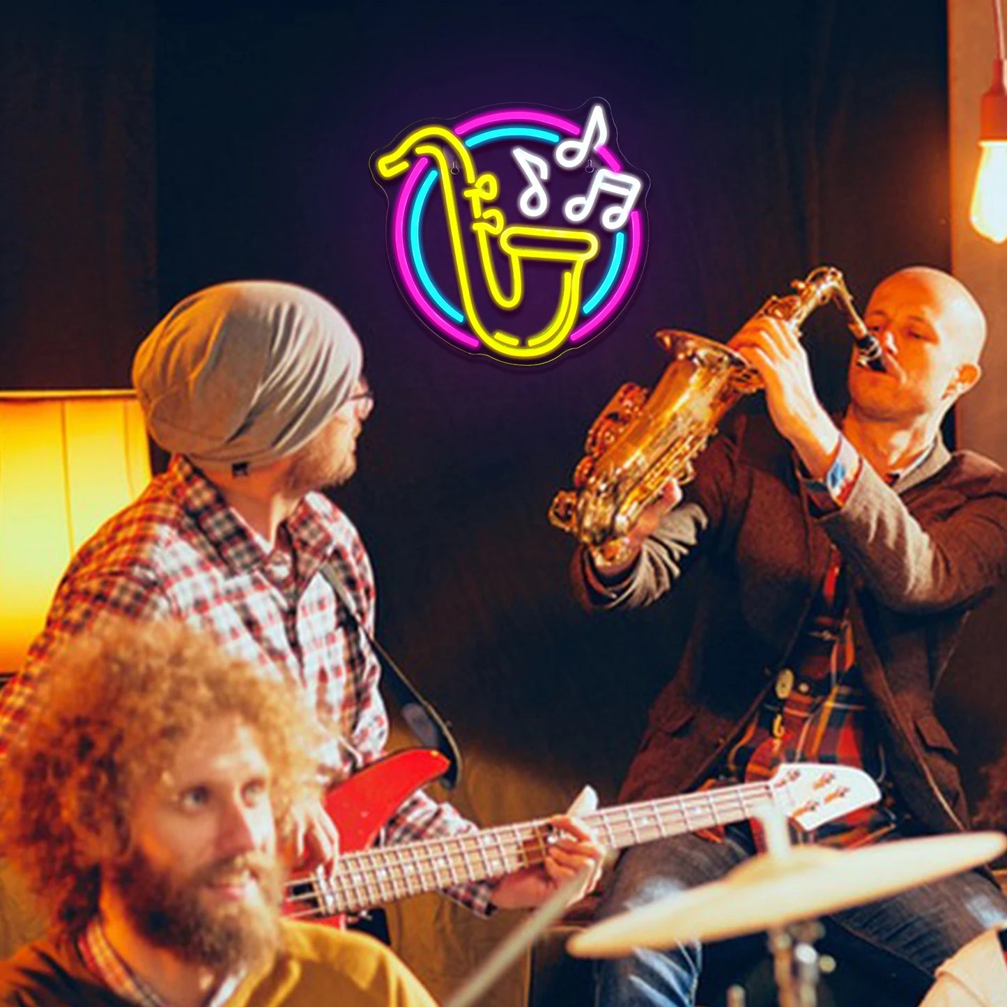 Letreiro de LED em Forma de Saxofone 5V USB - Econômico