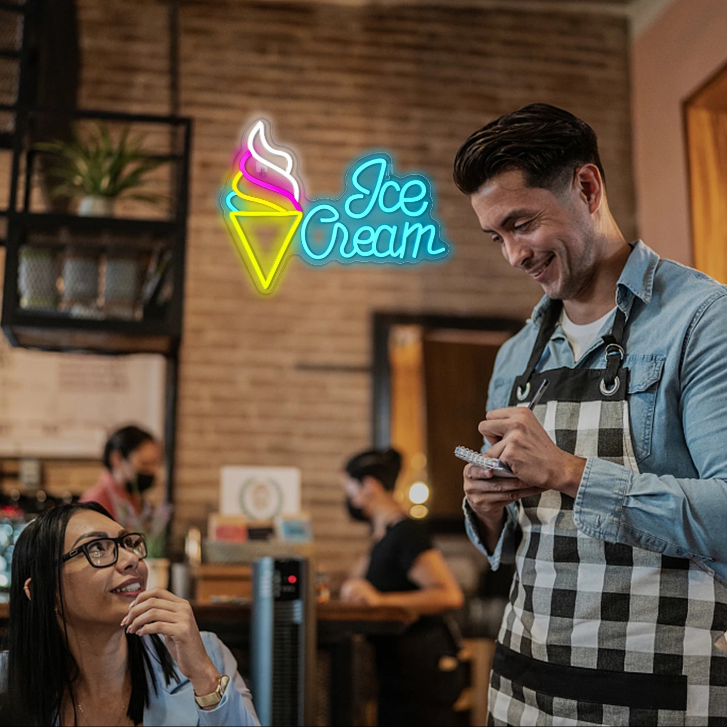 Letreiro de LED em formato de Sorvete 5V USB - Econômico