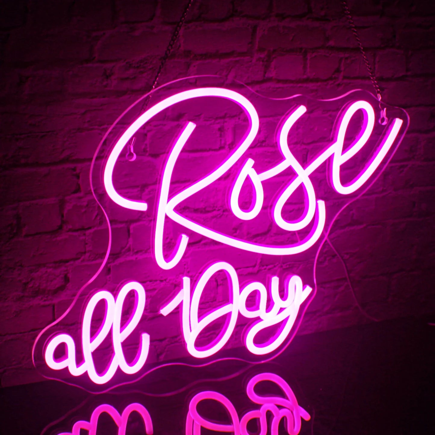 Letreiro de LED Rosa All Day 5V USB - Econômico