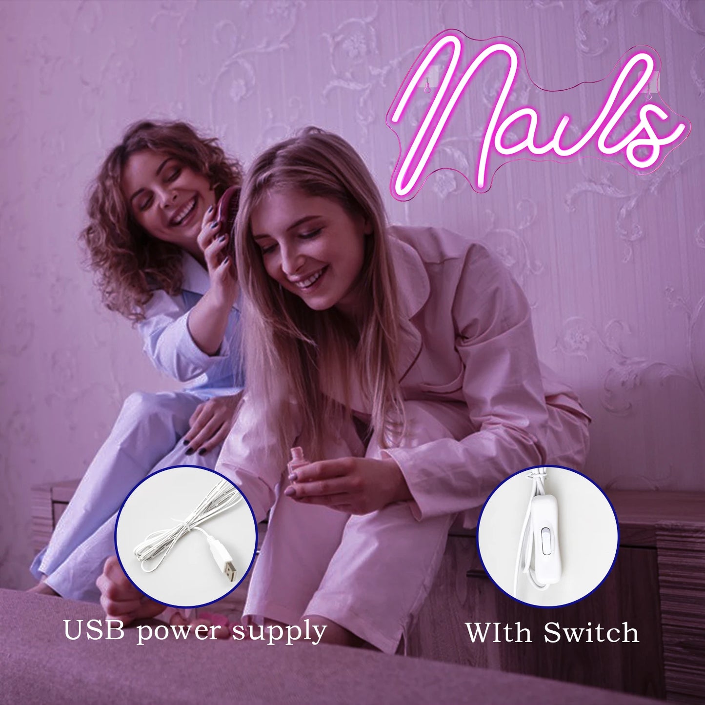 Letreiro de LED USB 5V para Unhas - Econômico