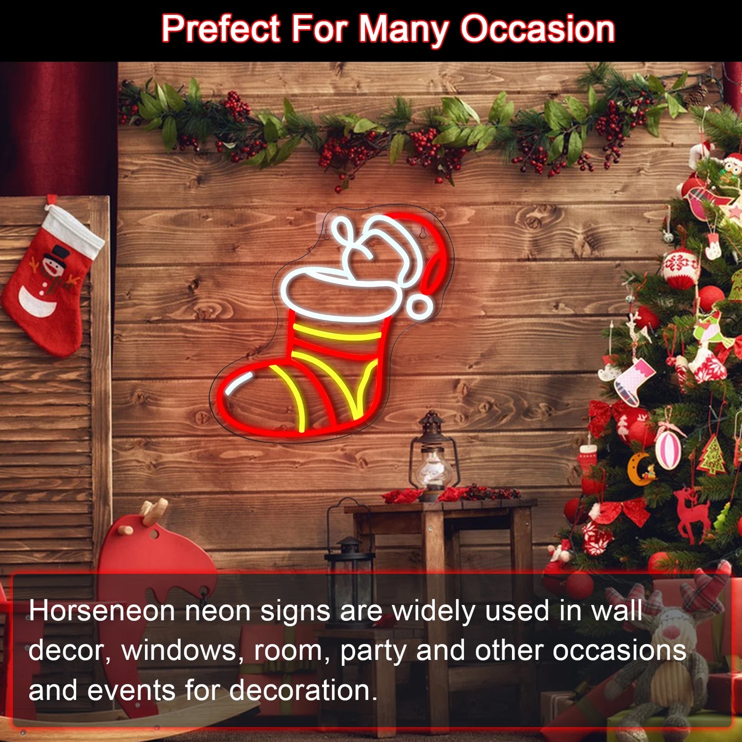 Meias de Natal 5V USB Letreiro de LED - Econômico