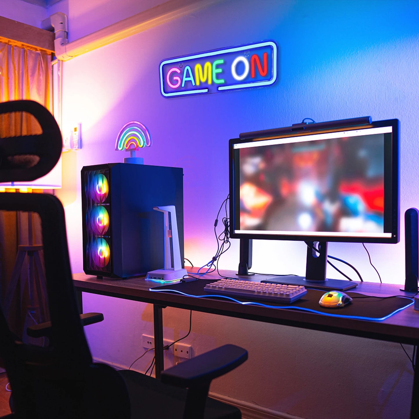 Letreiro de LED "Game On" 5V USB - Econômico