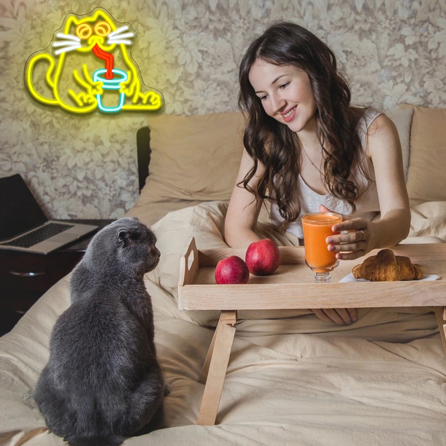 Letreiro de LED USB 5V Gato - Econômico