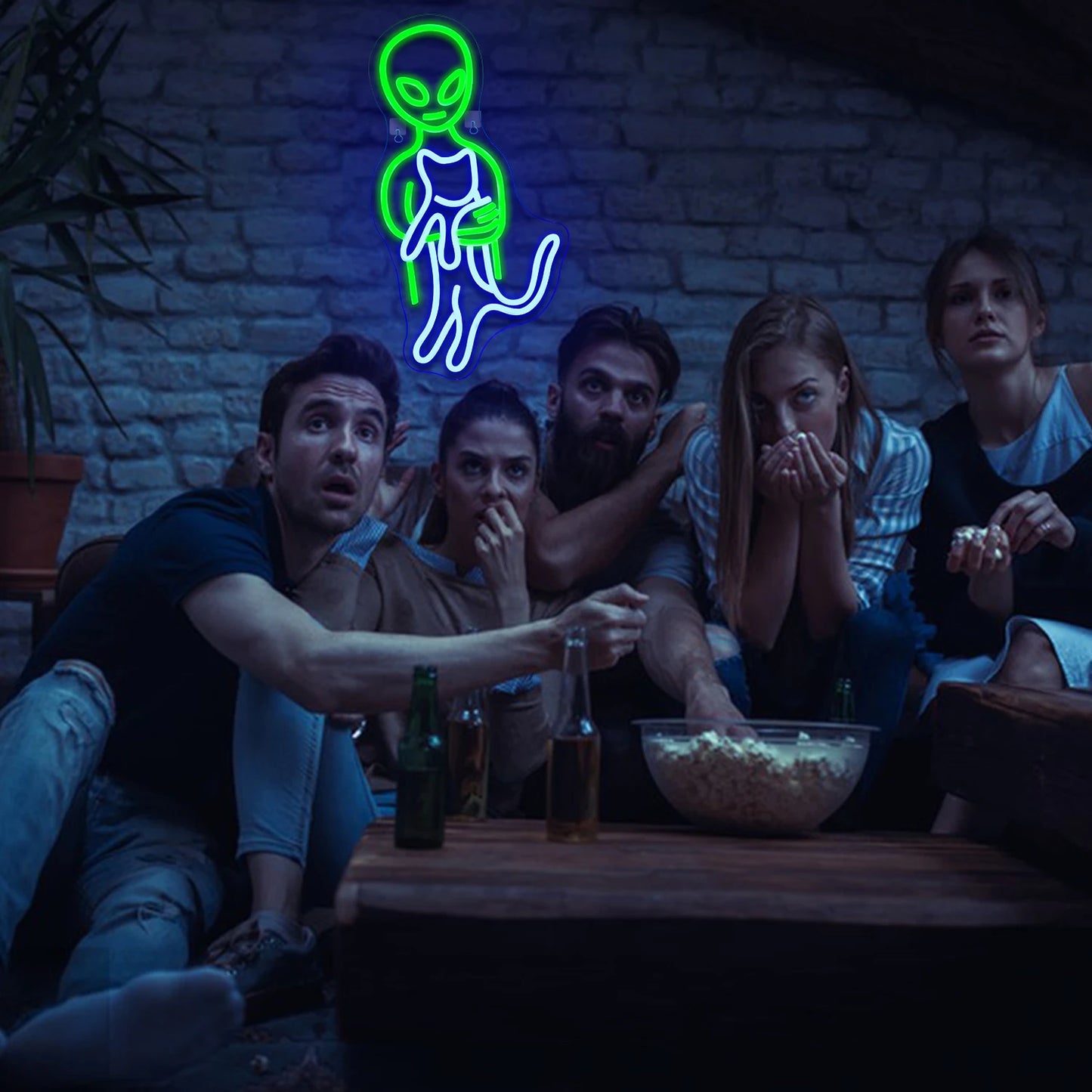 Letreiro Econômico de LED com Alien Verde 5V USB