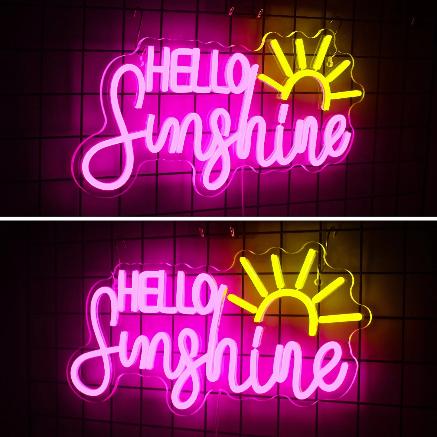 Hello Sunshine Letreiro de LED USB 5V - Econômico