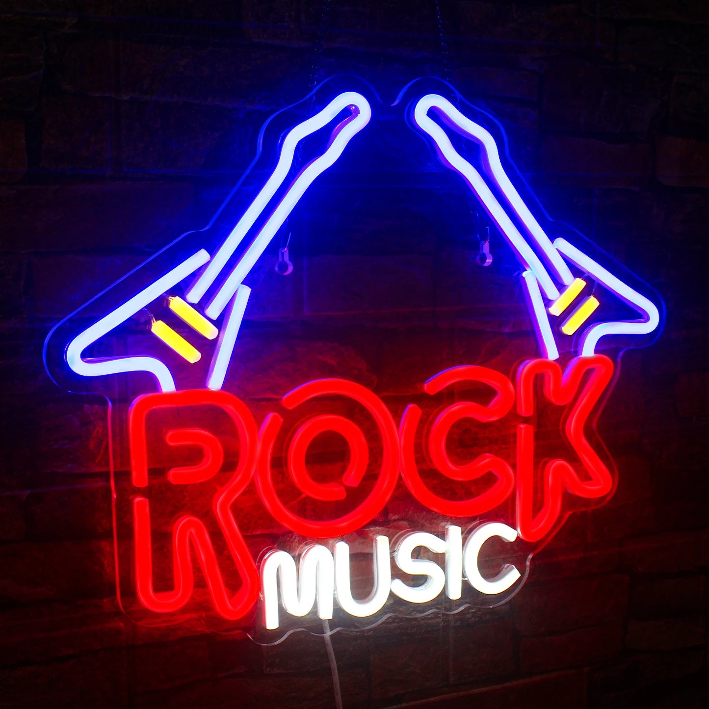 Letreiro de LED Guitarra Rock 5V USB - Econômico