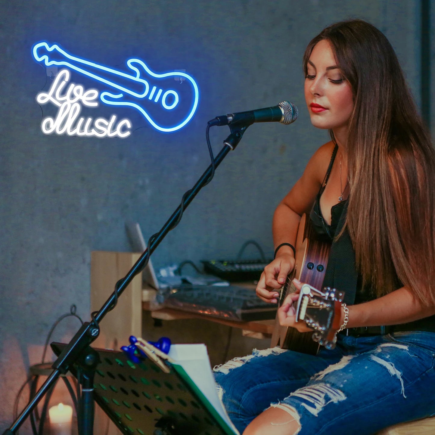 Letreiro de LED de Guitarra 5V USB - Econômico