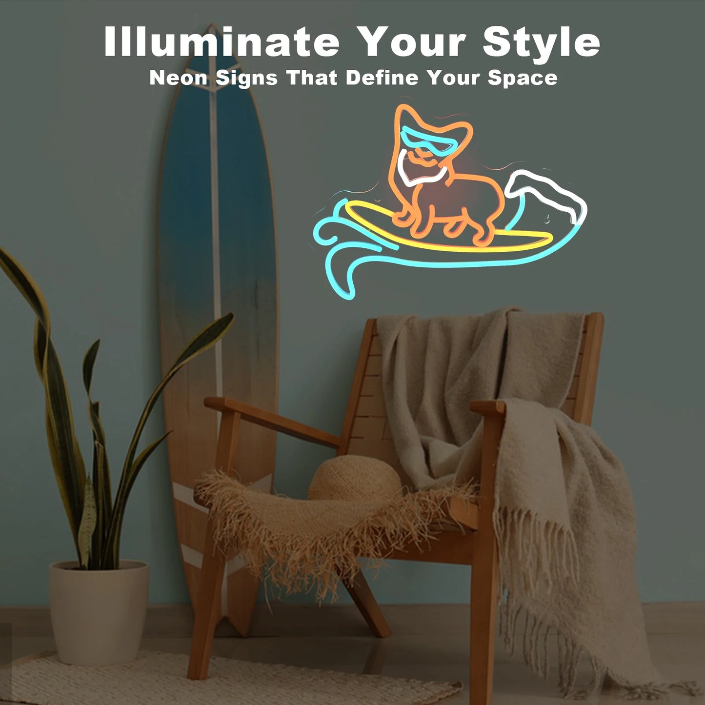 Letreiro de LED para Pet Shop com Corgi Ajustável 5V USB - Econômico