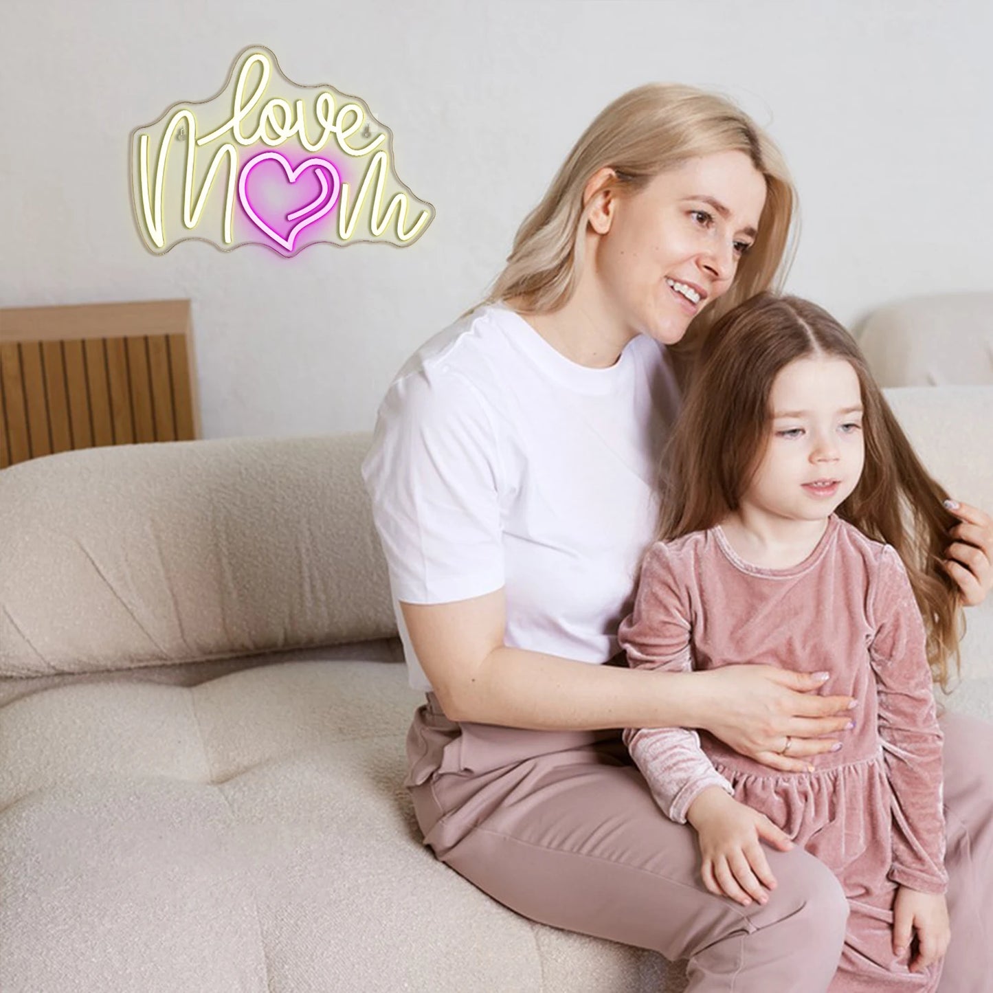 Letreiro de LED "Love Mom" 5V USB - Econômico