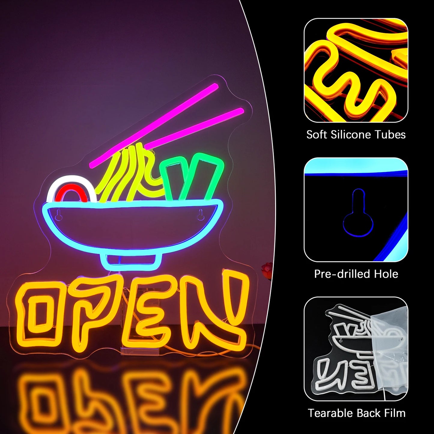 Placa de LED USB 5V "Open Ramen" - Econômica