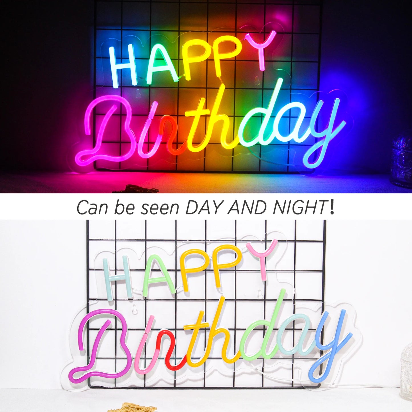 Letreiro de LED "Feliz Aniversário" 5V USB - Econômico