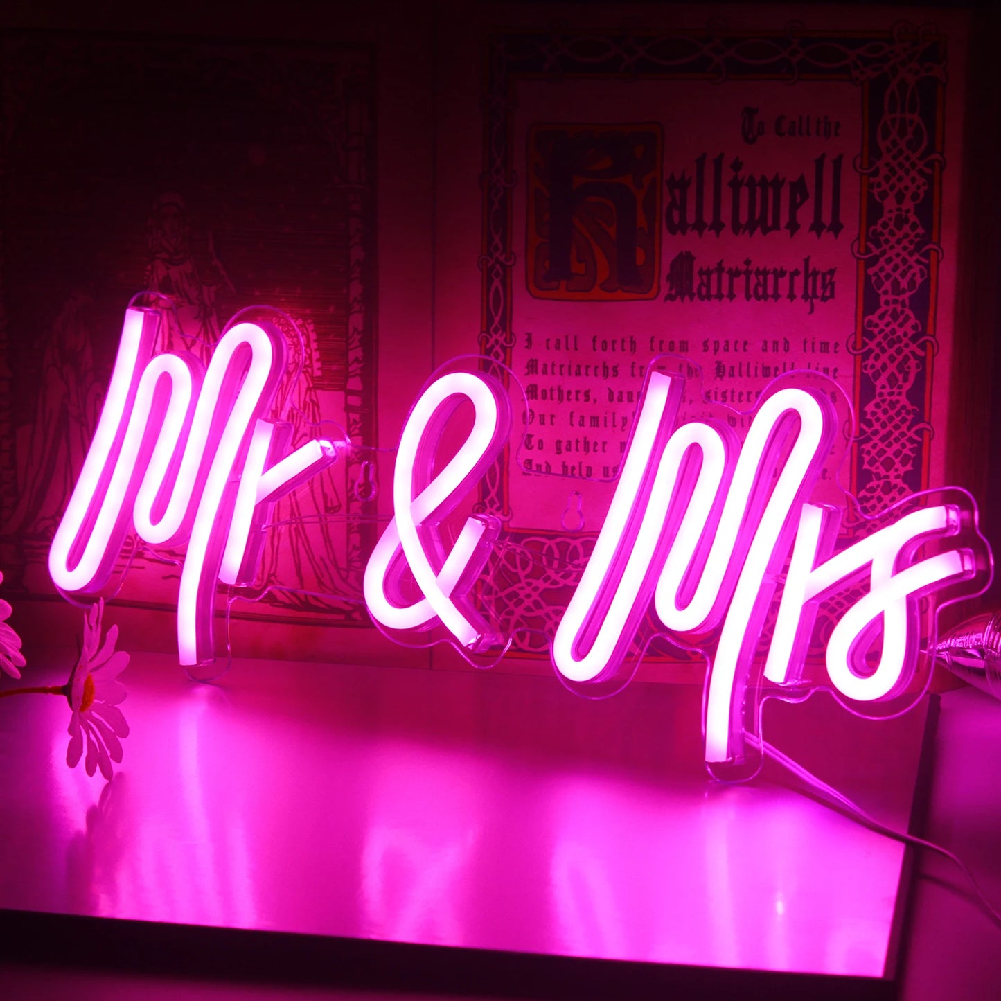 Letreiro de LED Mr & Mrs 5V USB - Econômico