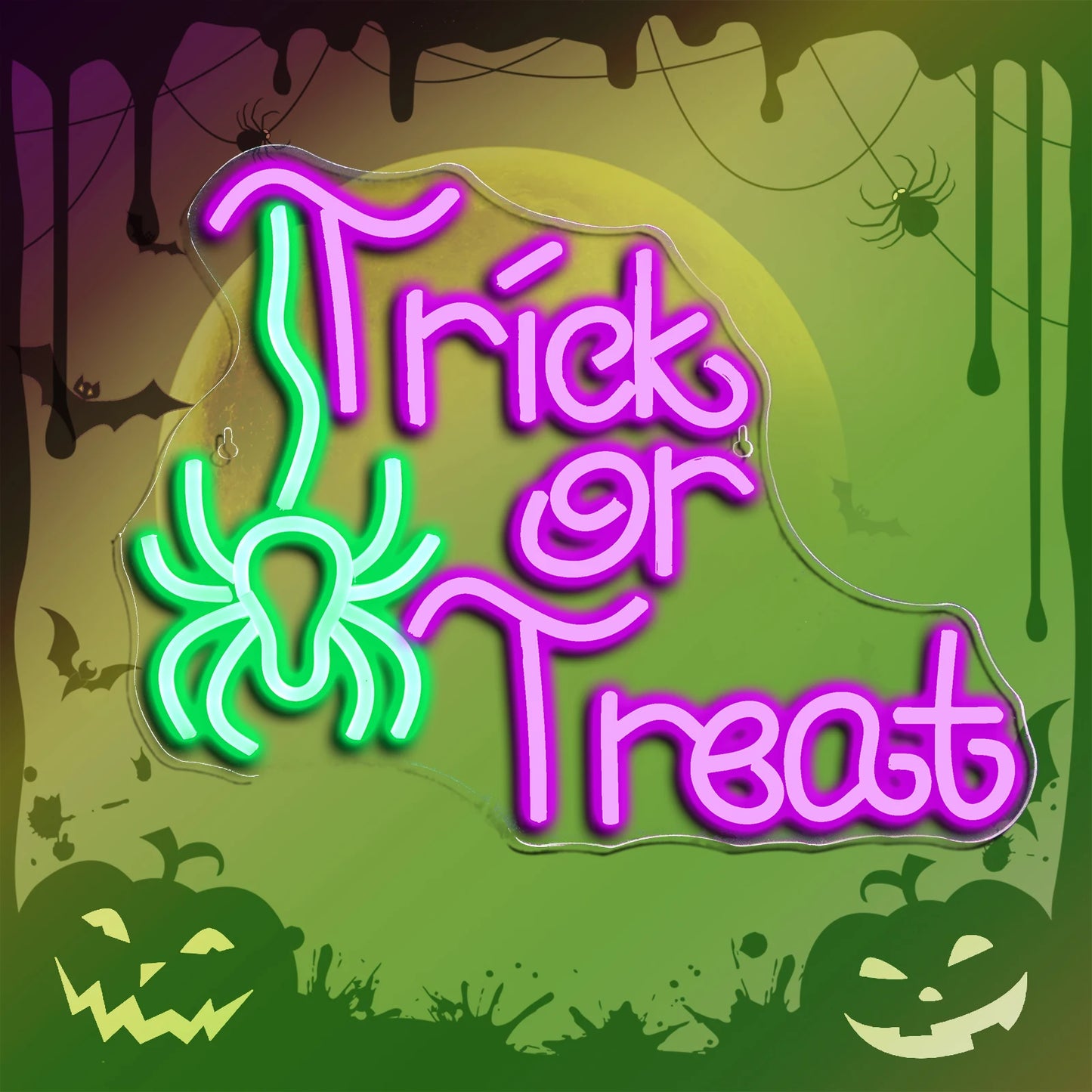 Placa de LED Aranha Trick Or Treat 5V USB - Econômica