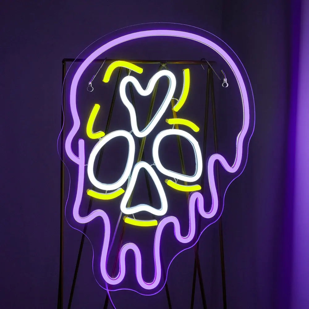 Esqueleto Roxo 5V USB Letreiro de LED - Econômico