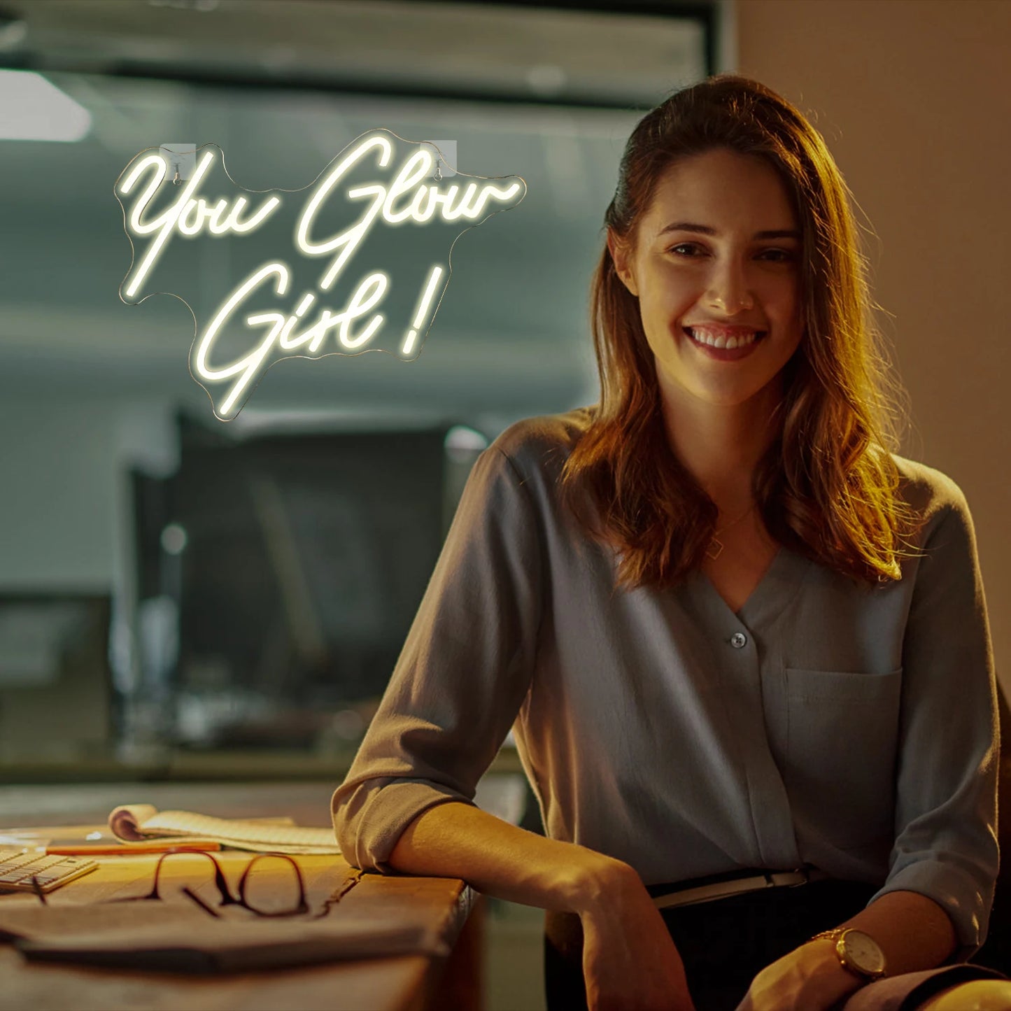 Você Arrasa Garota Letreiro de LED 5V USB - Econômico