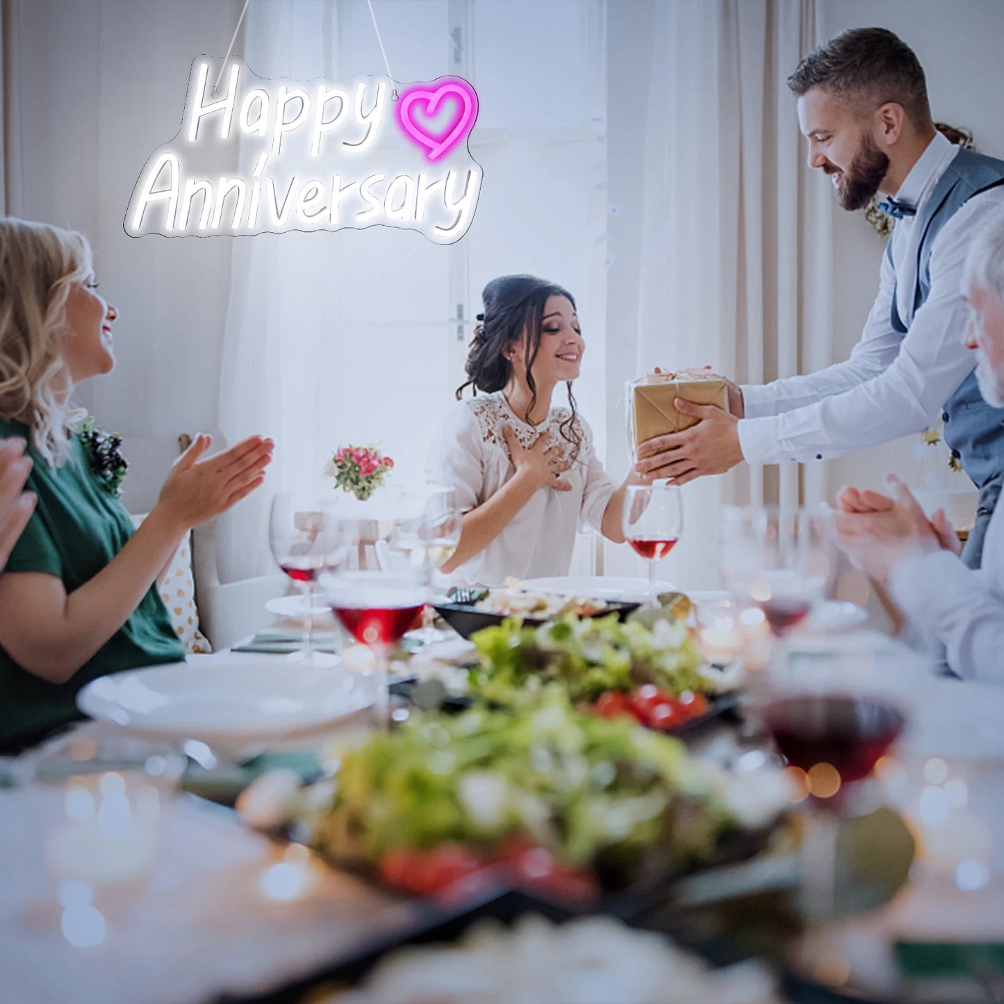 Letreiro de LED "Feliz Aniversário" 5V USB - Econômico