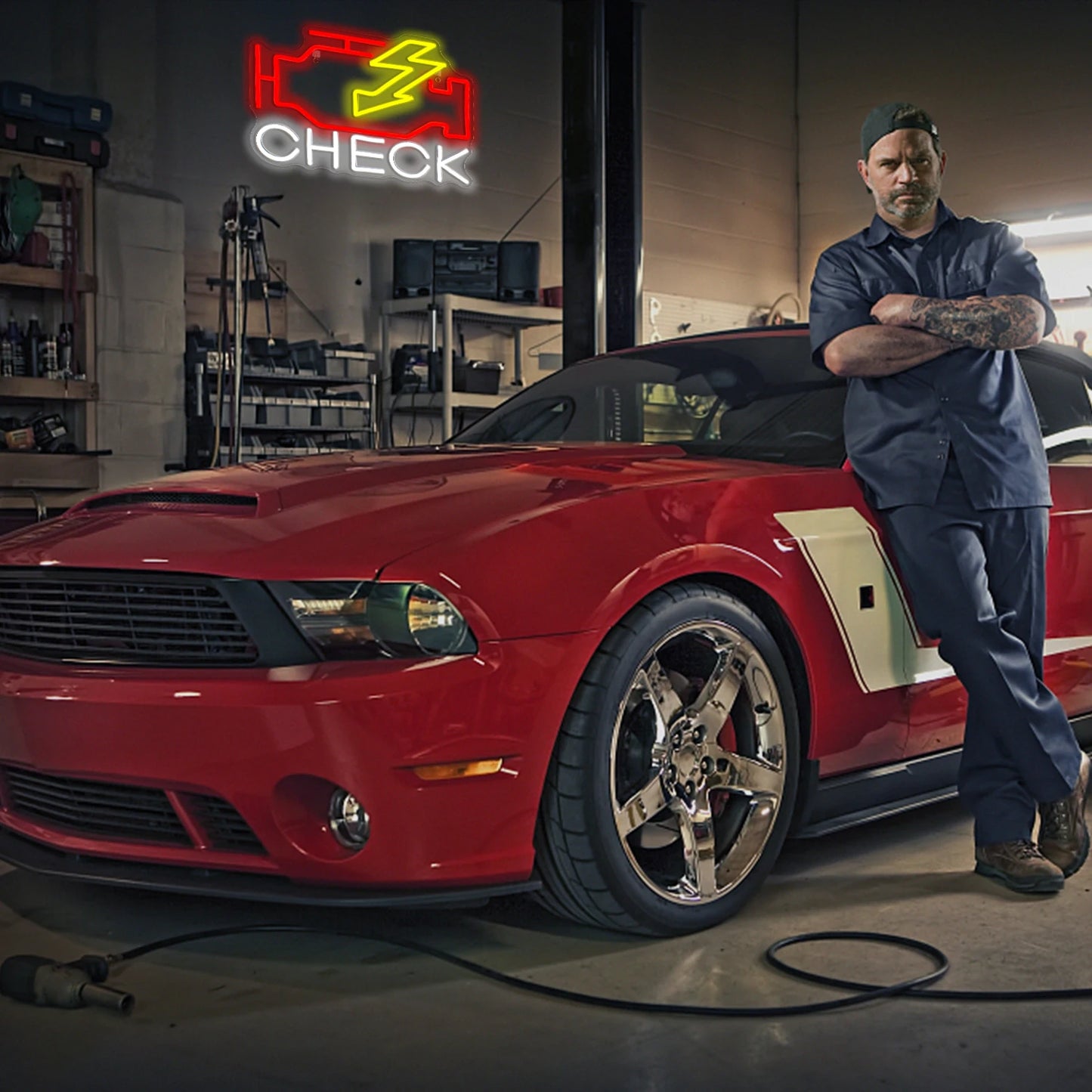 Sinal de Neon USB 5V "Check Engine" - Econômico