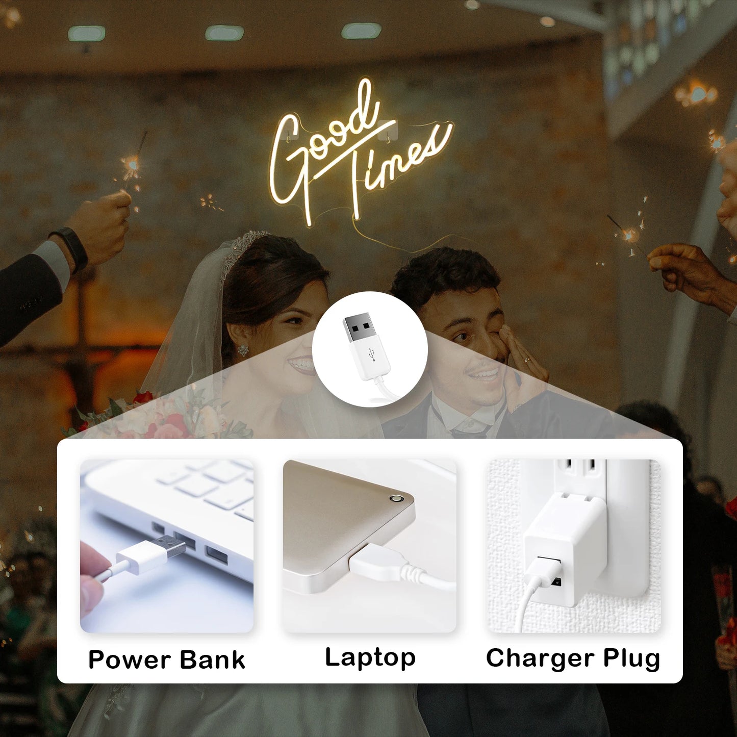 Placa de neon LED mini USB Good Times 5V - econômica