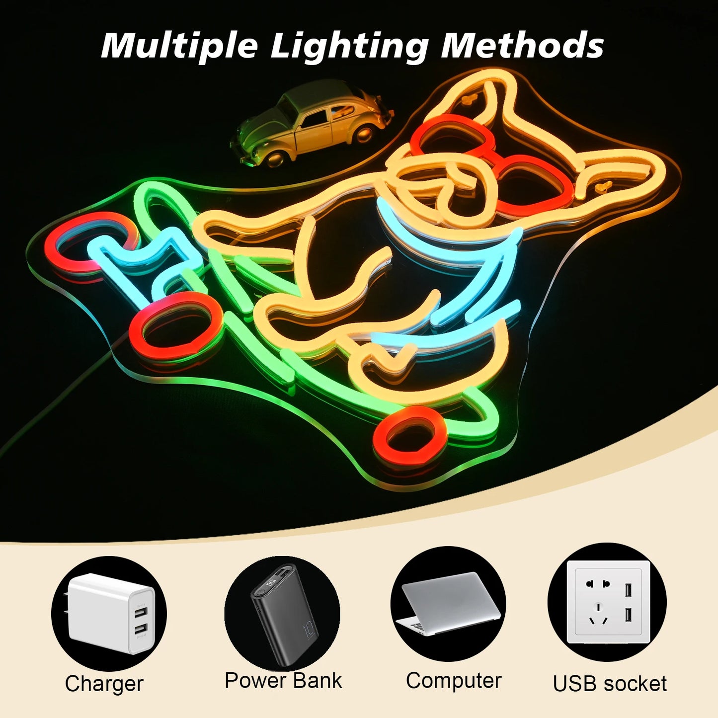 Cachorro de Skate 5V USB Letreiro de LED - Econômico