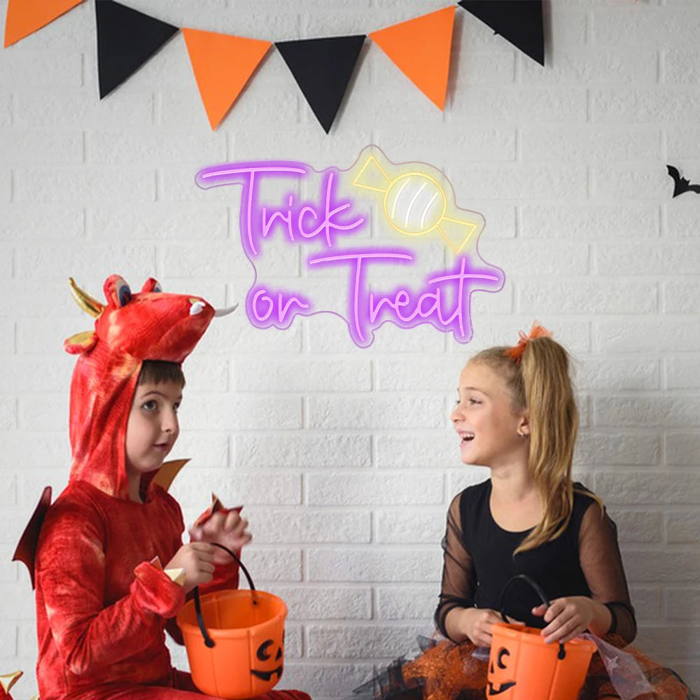 10style Halloween Trick or Treat Letreiro de LED USB 5V - Econômico