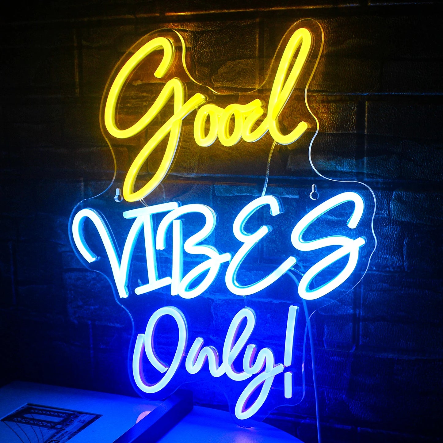 Letreiro de LED USB 5V Good Vibes Only - Econômico