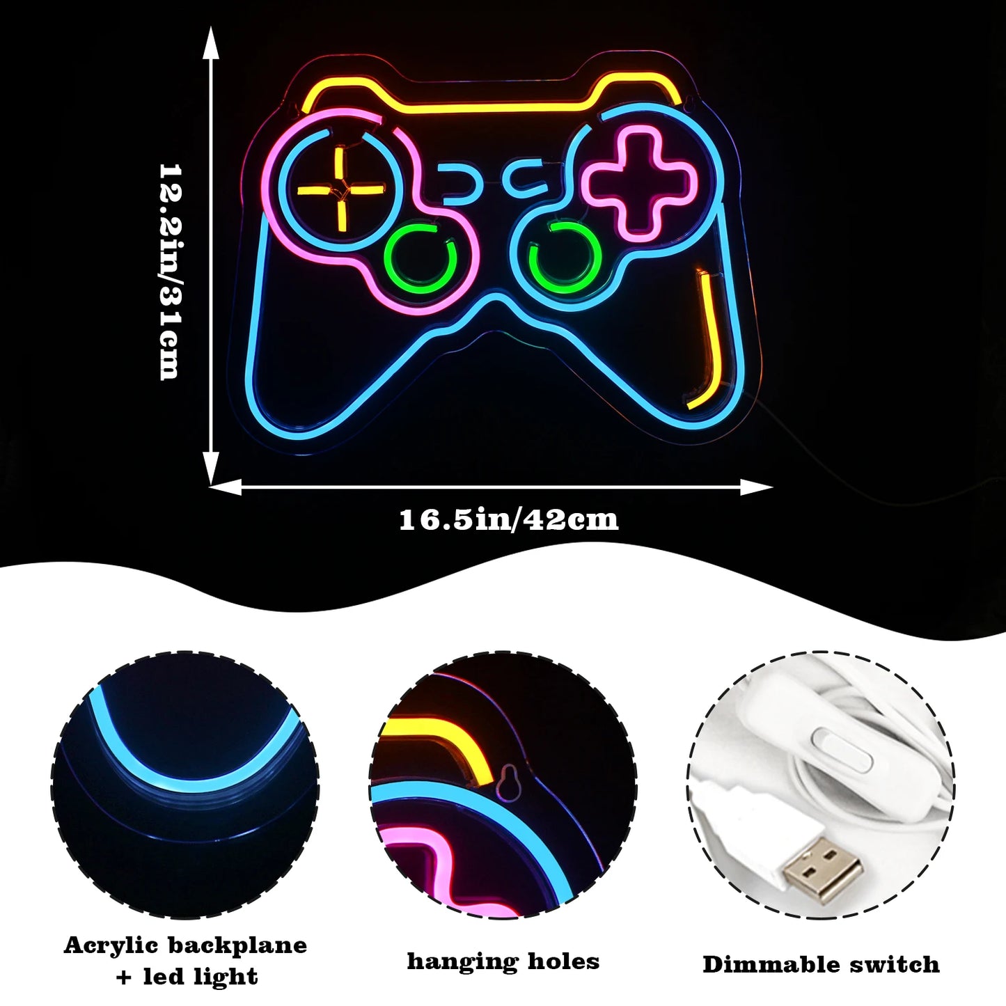 Letreiro de LED em Formato de Jogo 5V USB - Econômico