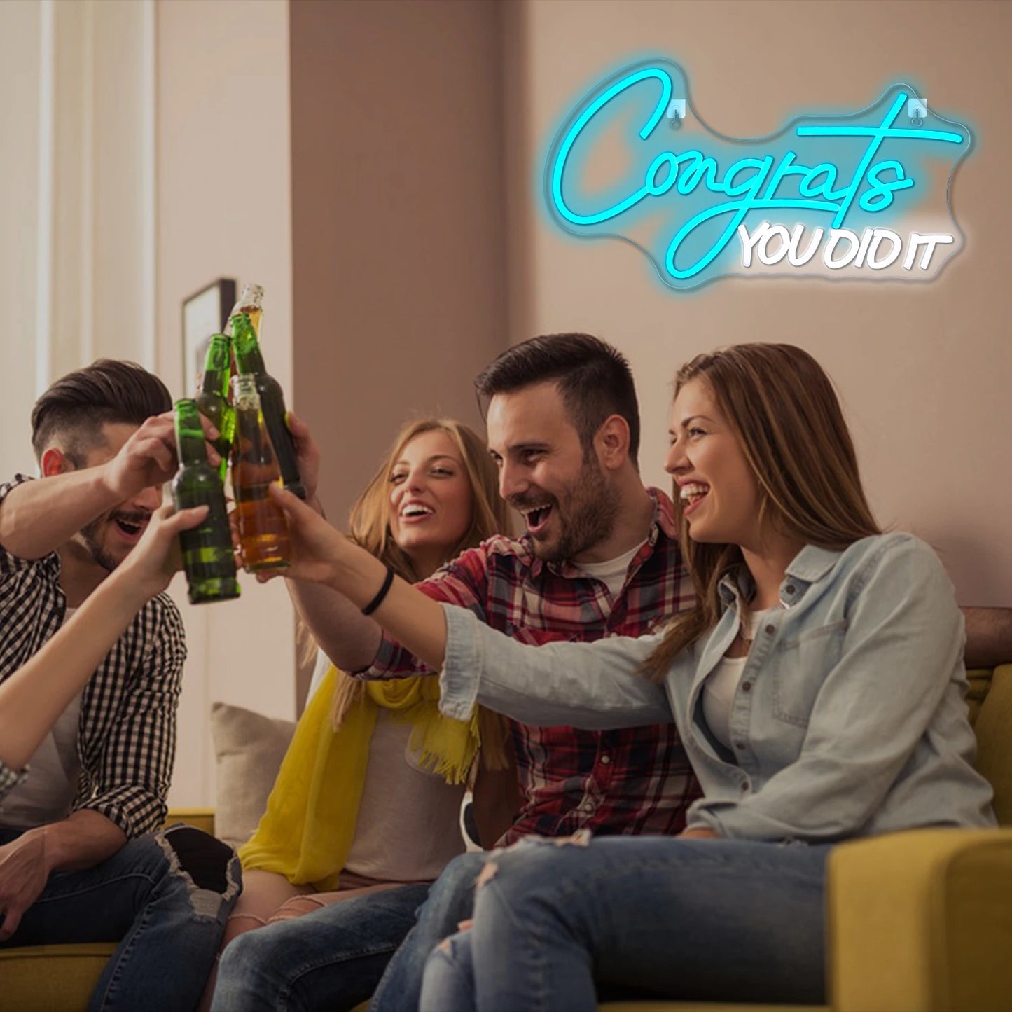 Parabéns Você Conseguiu Letreiro de LED USB 5V - Econômico