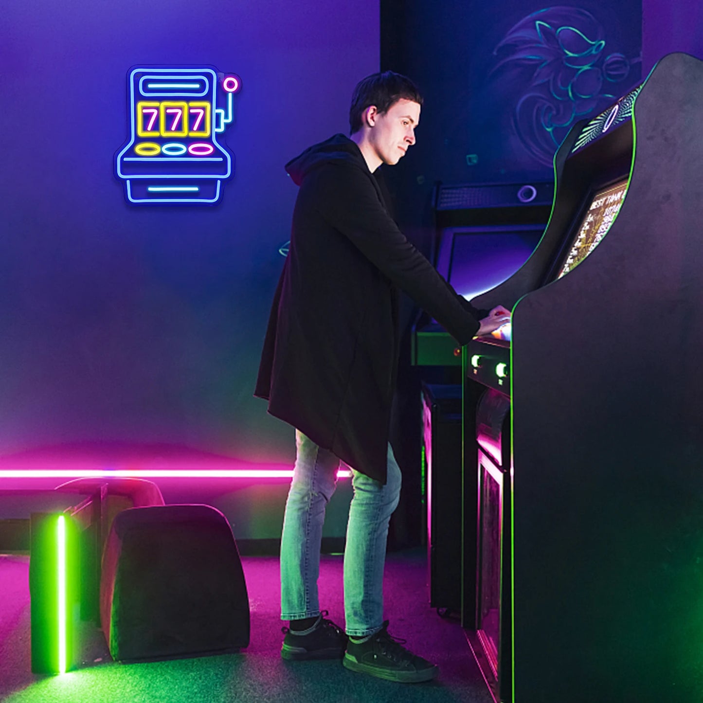 Letreiro de LED 777 Game Room 5V USB - Econômico