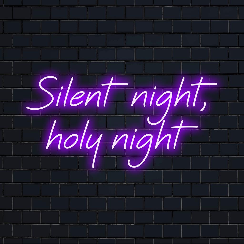Placa de neon LED personalizada com Noite Feliz e Noite Feliz, perfeita para arte com citações neon festivas e decoração personalizada.