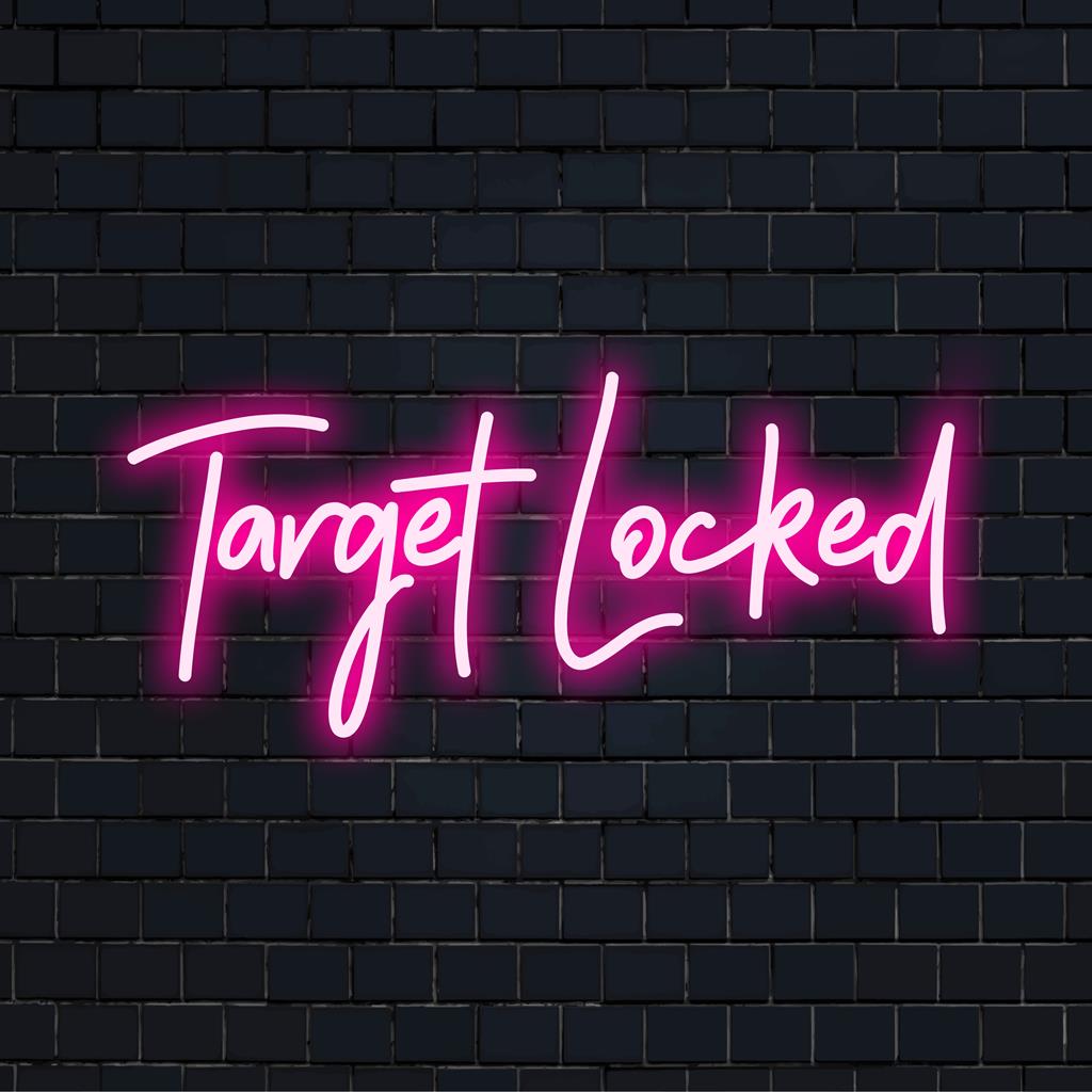 Placa de neon LED personalizada com design moderno e focado no alvo, perfeita para decoração de casa ousada ou arte de parede exclusiva.