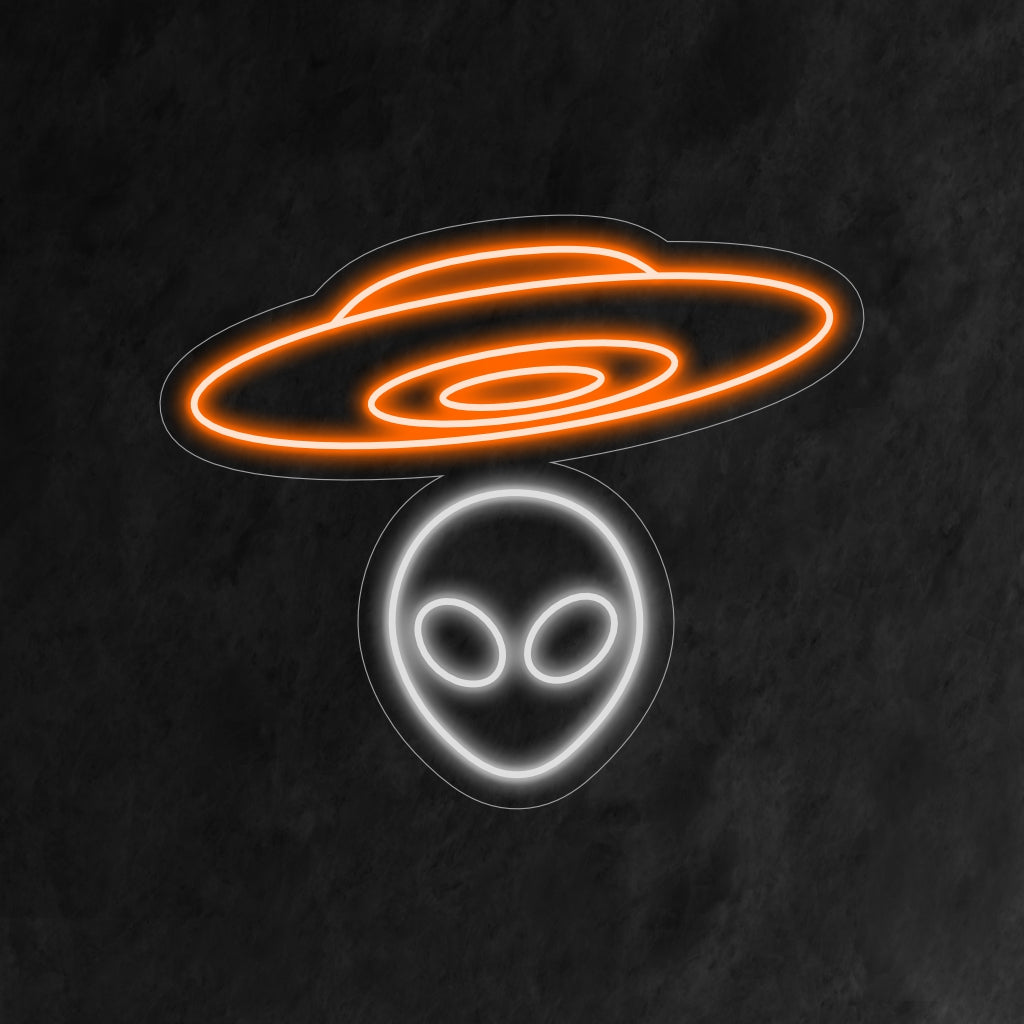"Placa de neon com OVNI e Alienígena" é uma adição criativa e temática espacial para o seu interior. Uma luminária neon que adiciona um toque extraterrestre com um design de OVNI e alienígena.