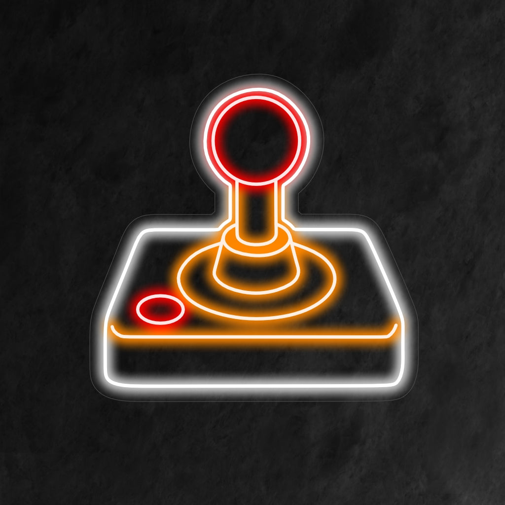 "Placa de neon para controle de videogame vintage" traz nostalgia com seu design icônico, lançando um brilho que celebra a era de ouro dos jogos em seu espaço.