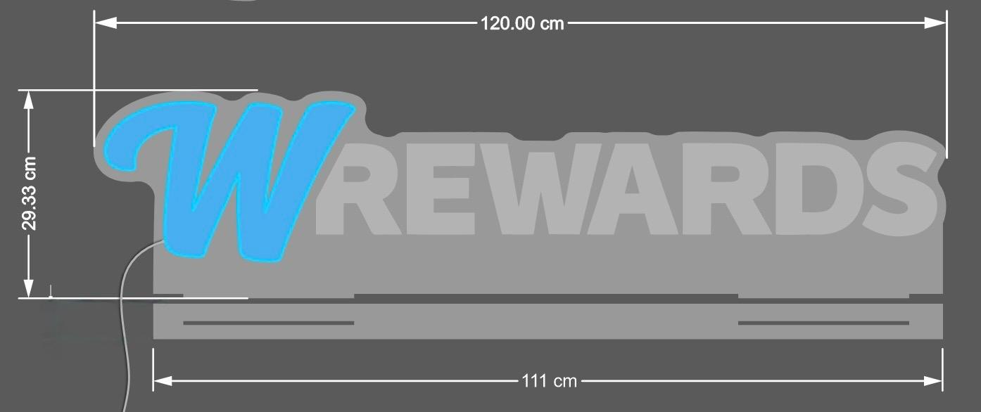 Custom LED Neon Sign – W Rewards Tabletop Logo