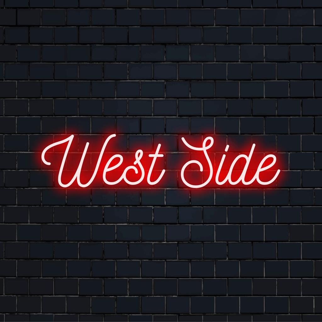 Letreiro de LED neon vibrante do West Side, decoração de parede personalizada perfeita para adicionar um toque de luz personalizado a qualquer ambiente.
