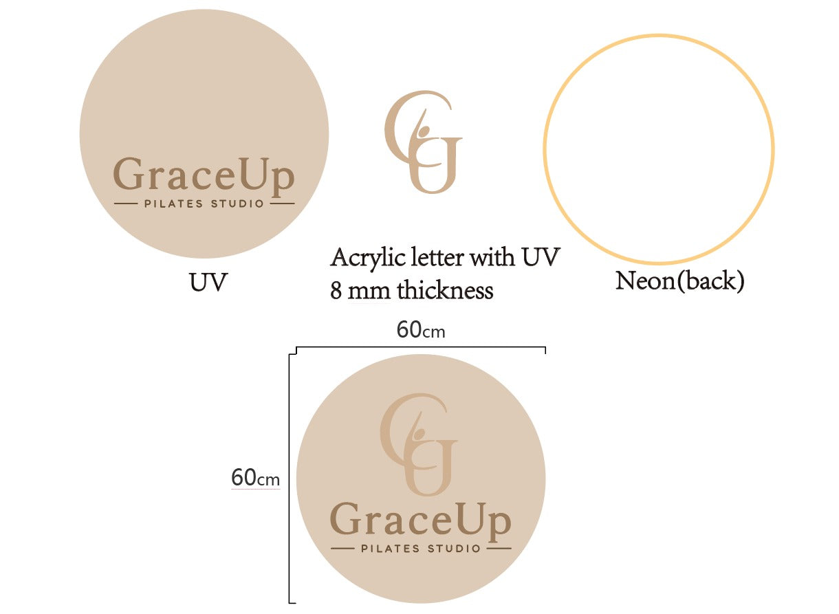 Letreiro LED Personalizado – GraceUp Pilates Studio