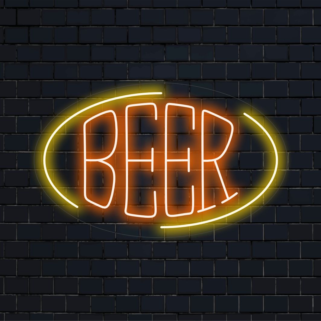 Placa de neon personalizada para entusiastas de cerveja, com brilho de LED, ideal para decoração de bar (usa palavras-chave como arte de parede de neon e placa de neon de LED).