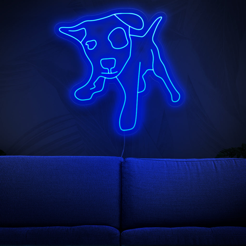 A placa de neon do pitbull é uma adição ousada à decoração com tema de cachorro, iluminando com uma luz forte e cativante.