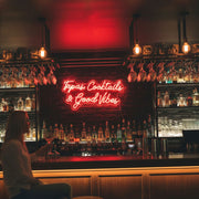 LED neon sign in a cocktail bar