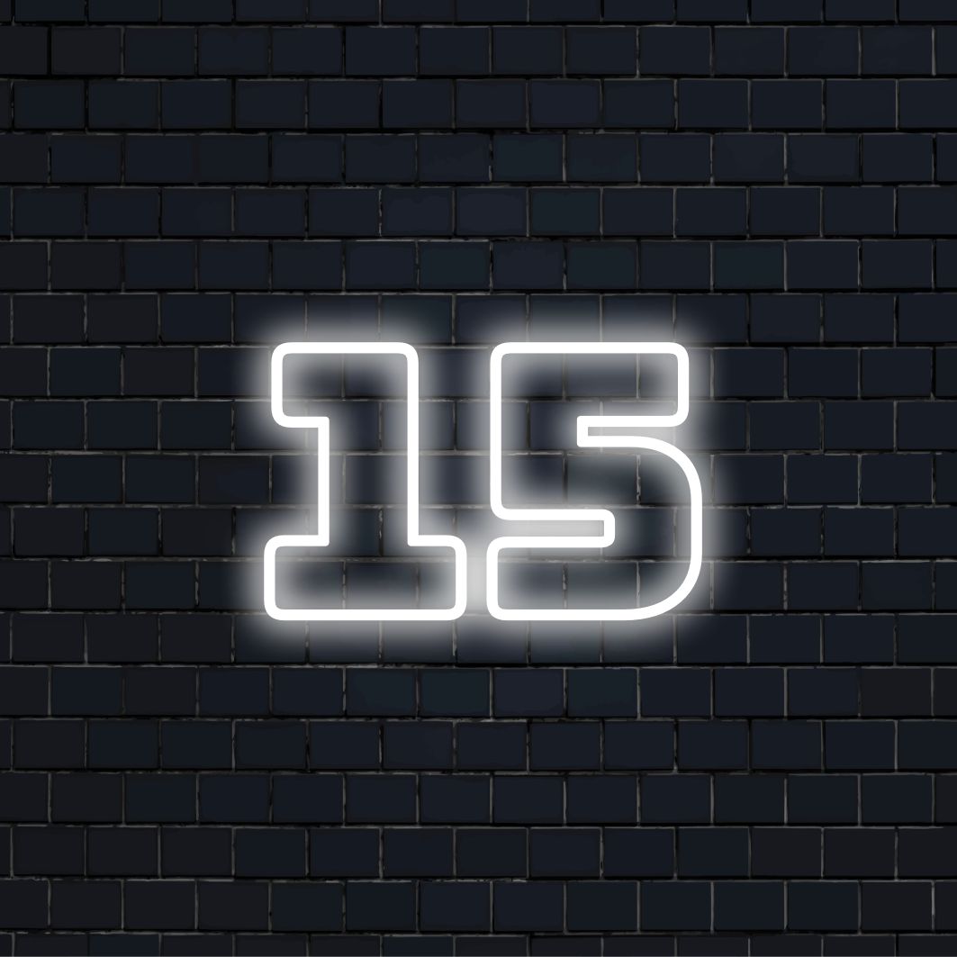 15º aniversário sinal de néon