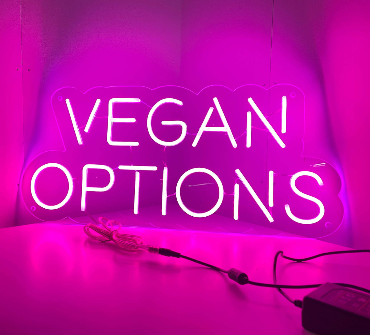 Letreiro de neon com opções veganas - The Art Neon