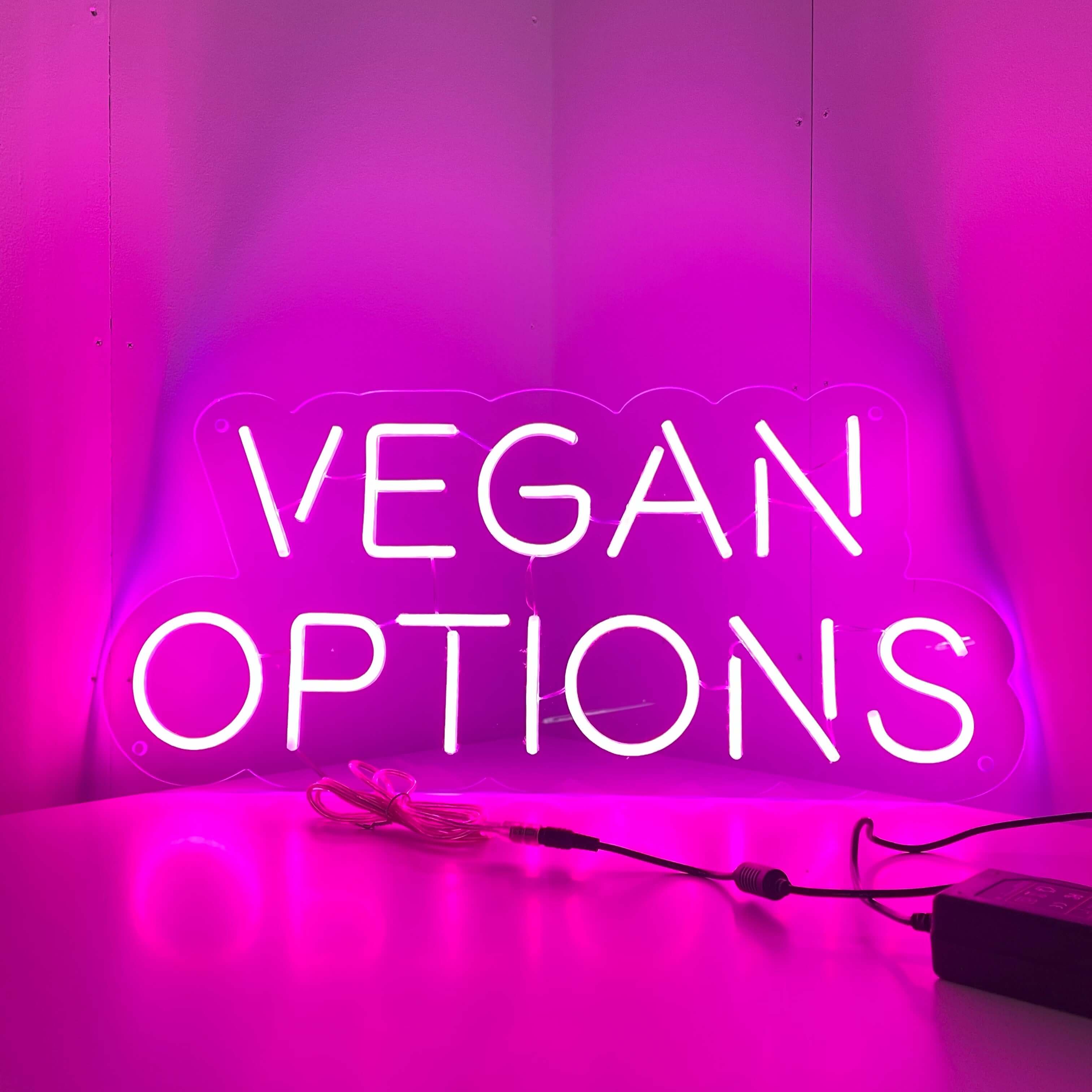Letreiro de neon com opções veganas - The Art Neon