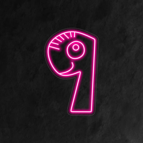 "Placa de Neon para 9º Aniversário" apresenta um design vibrante com o número 9, perfeito para uma comemoração vibrante do 9º aniversário de uma criança. Ilumine a ocasião com esta luz neon divertida e colorida.