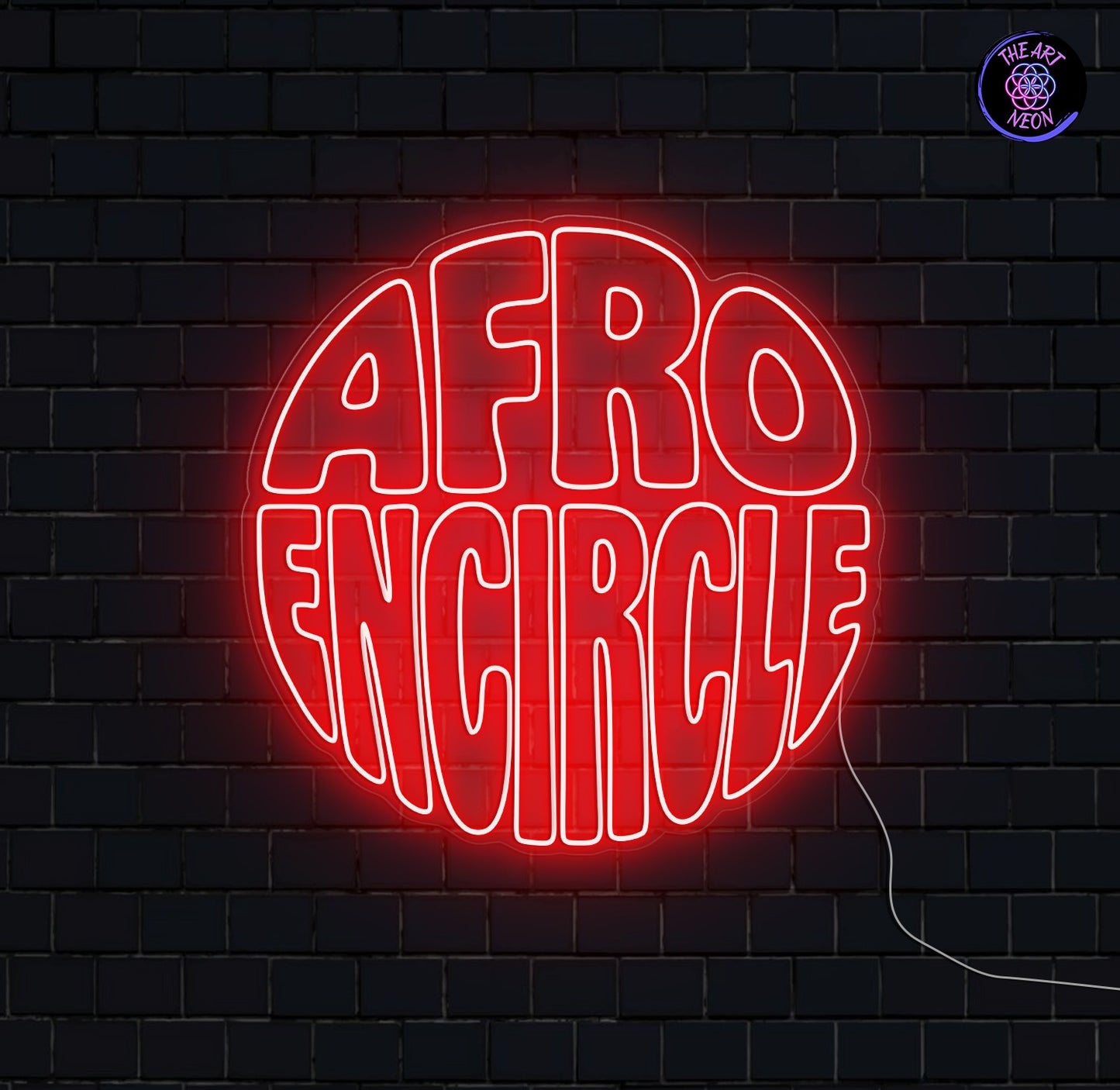 Afro Encircle – Letreiro LED Neon Personalizado