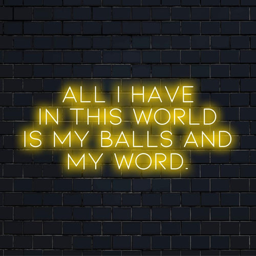 Uma placa de neon LED feita sob medida com uma citação impactante, perfeita para uma arte de parede neon ousada ou uma decoração neon personalizada.