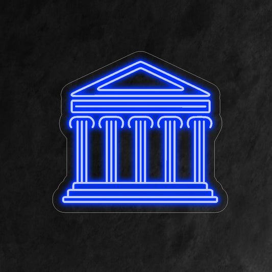 "Ancient Roman Architecture Neon Sign" - A regal neon light featuring the grandeur of ancient Roman architecture, infusing classical elegance and cultural richness into your living space.
