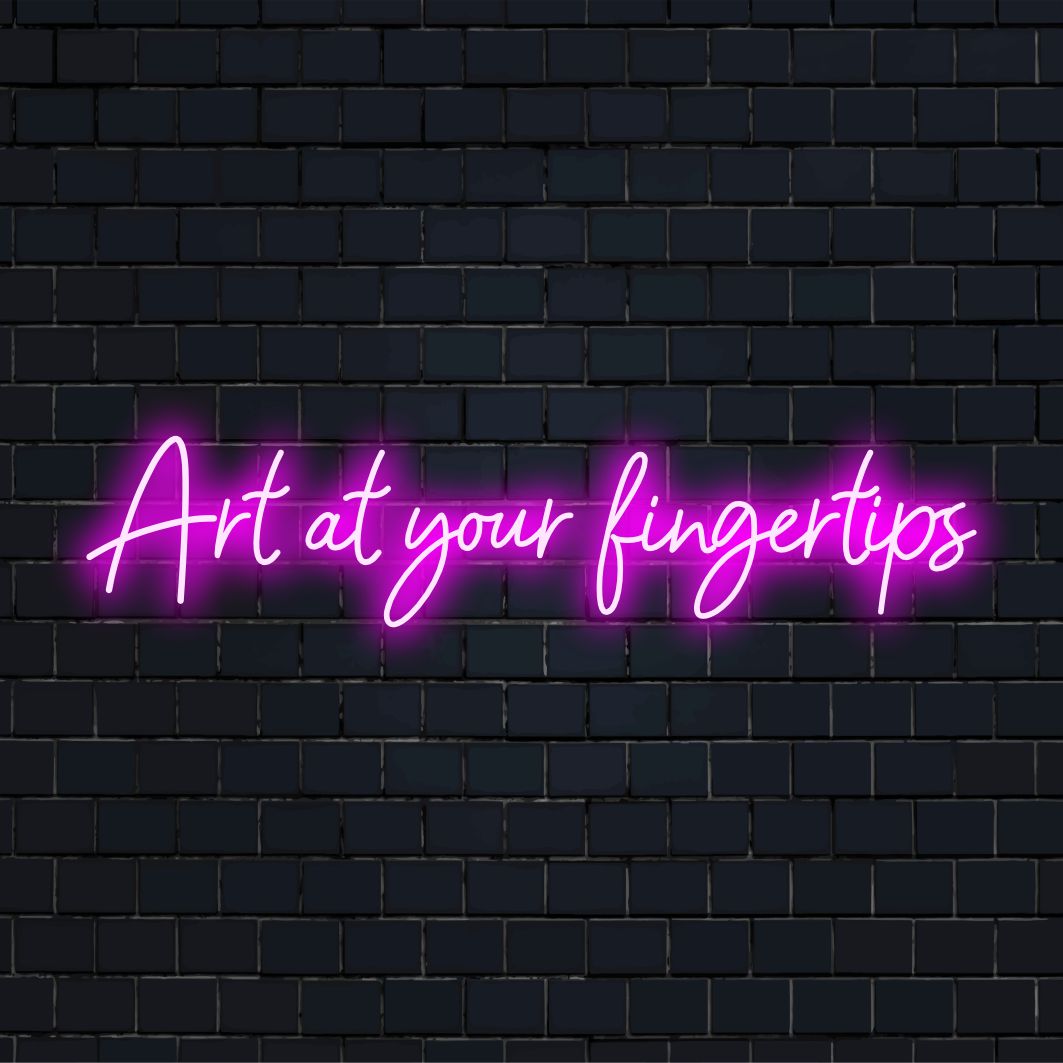 Letreiro de LED neon brilhante e vibrante feito sob medida, exibindo arte personalizada; a Art at Your Fingertips cria decoração moderna com luz neon.