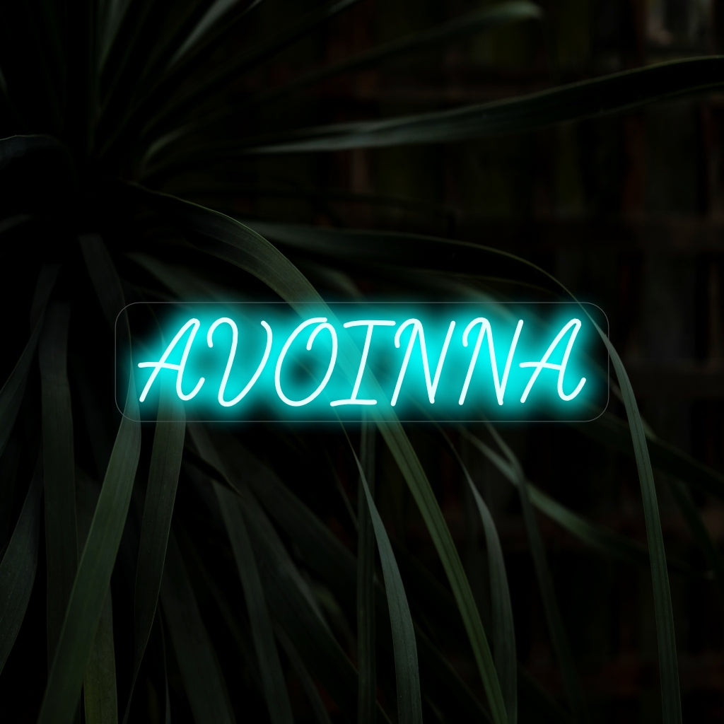 "Placa de neon Avoinna" - Uma luz neon acolhedora com a palavra finlandesa "Avoinna", informando aos clientes que seu estabelecimento está aberto e pronto para atender.